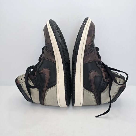 Air Jordan | 1 Retro 'Patina' black leather sporty hi-top sneakers | WMS 5.5 - Picture 5 of 8